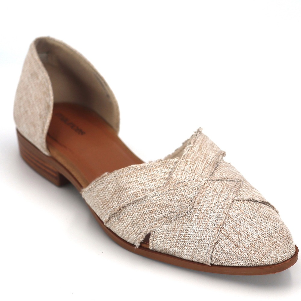 Maurices Shelby D'Orsay Flats Womens 9 Beige Woven Pointed Toe Casual Shoes